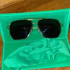 Bottega Veneta Classic Gold Aviator Sunglasses